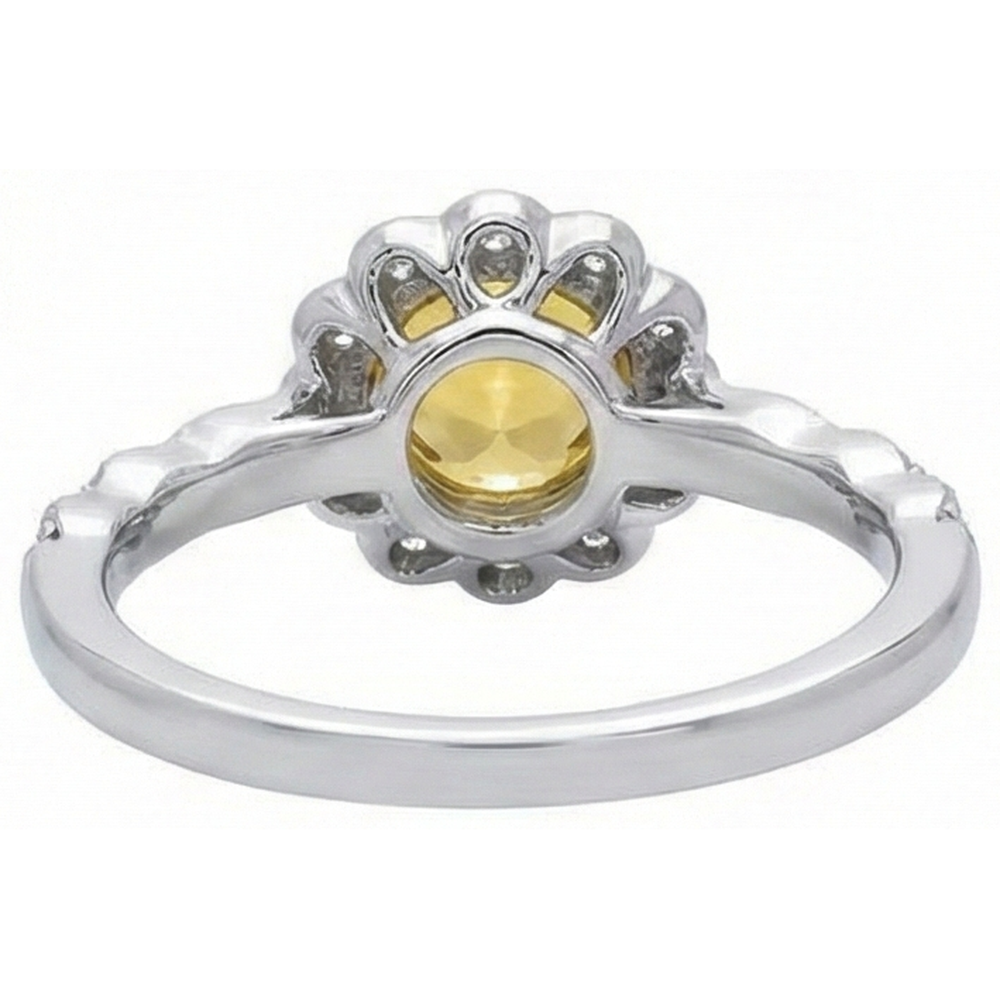 naturel round diamant 4carats bague vue de profil