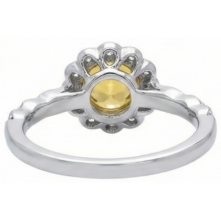 naturel round diamant 4carats bague vue de profil