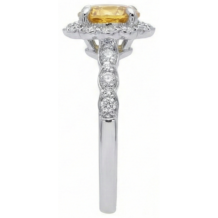 naturel round diamant 4carats bague sur blanc
