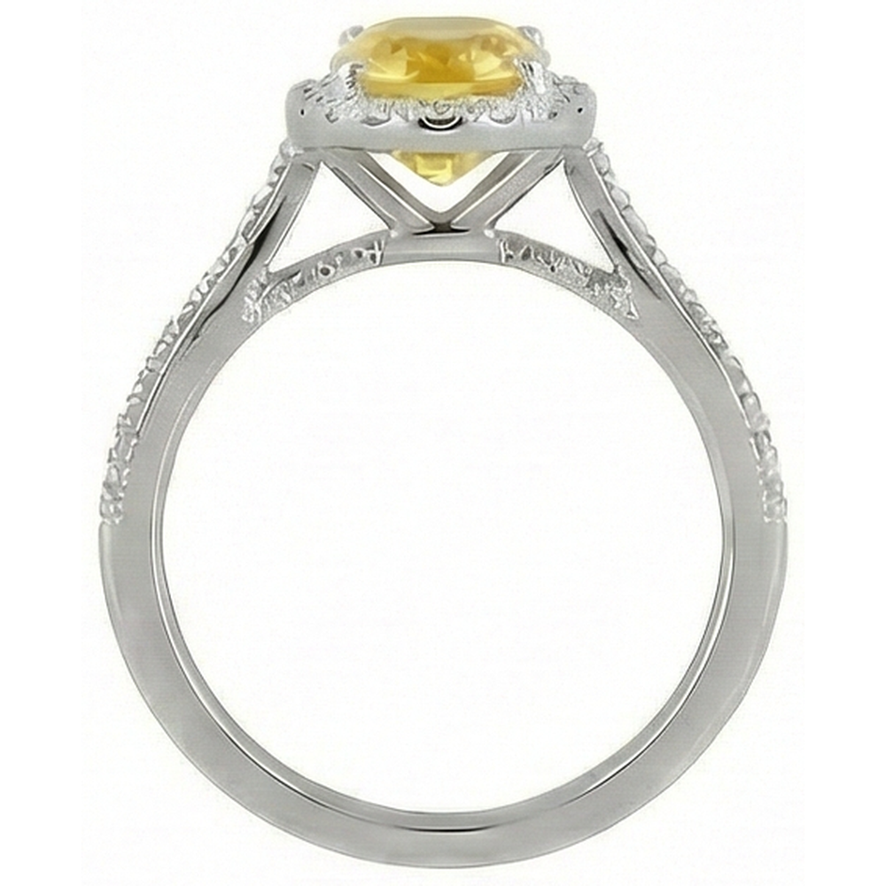 naturel oval diamant 4.50carats bague vue de profil