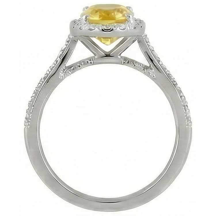 naturel oval diamant 4.50carats bague vue de profil
