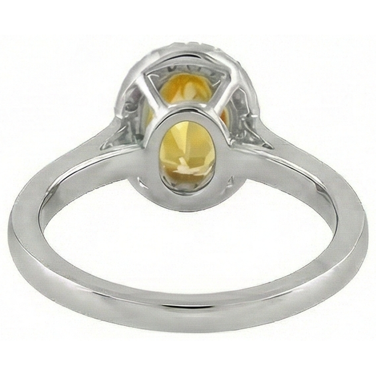 naturel oval diamant 4.50carats bague sur blanc