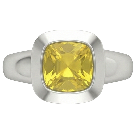 Bague Saphir Jaune Solitaire 2 Carats Bijoux Or