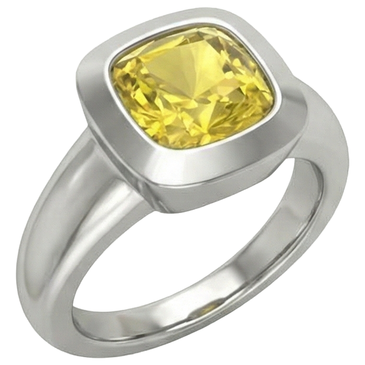 Bague Saphir Jaune Solitaire 2 Carats Bijoux Or