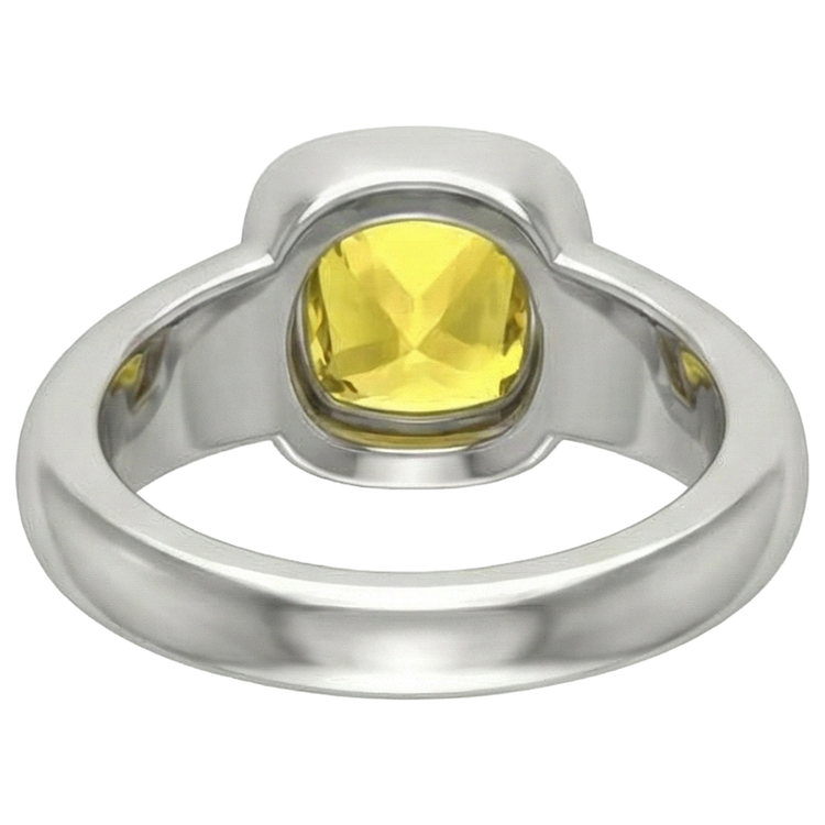 Bague Saphir Jaune Solitaire 2 Carats Bijoux Or