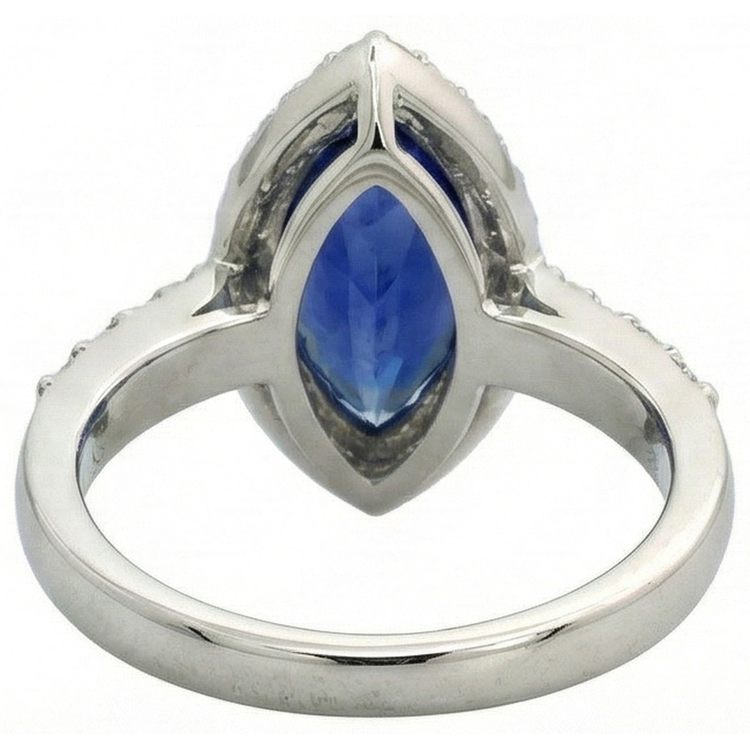 Bague Saphir Marquise Réel 4 Carats