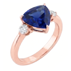 Bague Saphir Naturel 1.75 Carats - Or Rose 14K