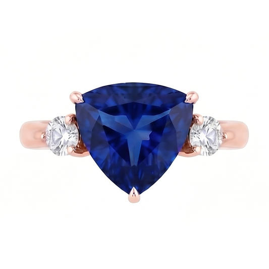 Bague Saphir Naturel 1.75 Carats - Or Rose 14K