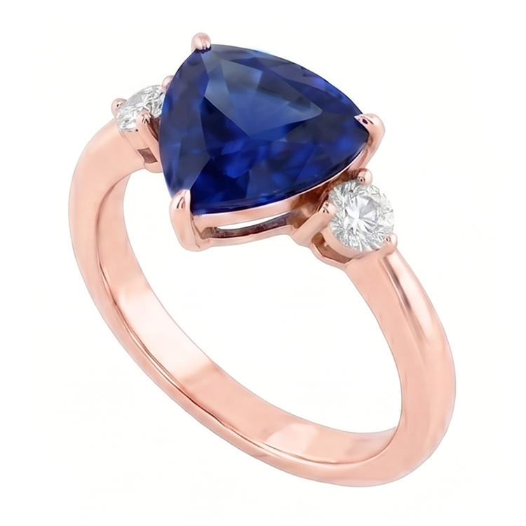 Bague Saphir Naturel 1.75 Carats - Or Rose 14K