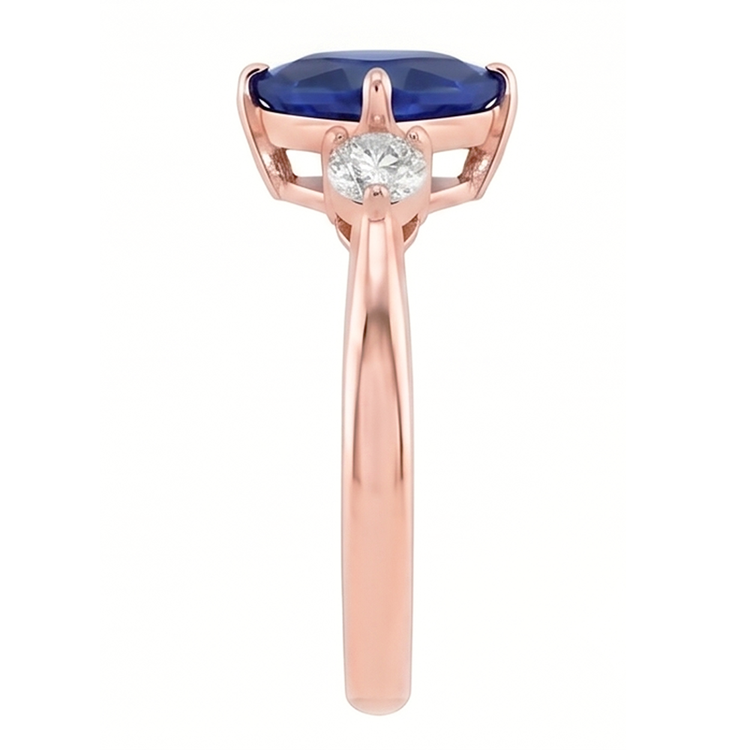 Bague Saphir Naturel 1.75 Carats - Or Rose 14K