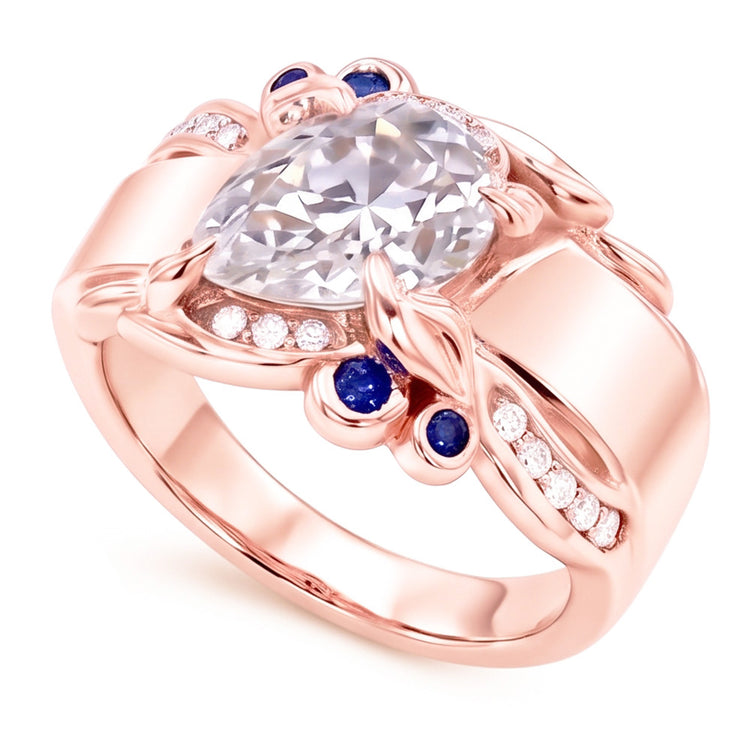 Bague Saphir Naturel 2.25 Carats - Or Rose 14K
