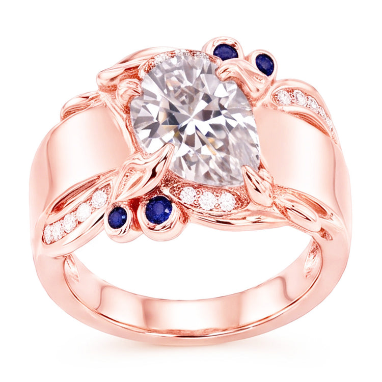 Bague Saphir Naturel 2.25 Carats - Or Rose 14K