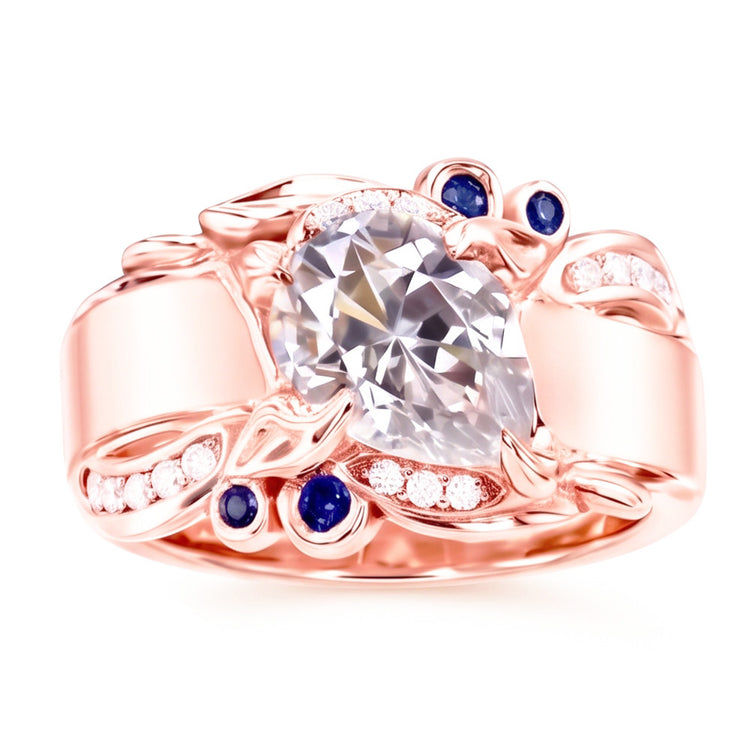 Bague Saphir Naturel 2.25 Carats - Or Rose 14K