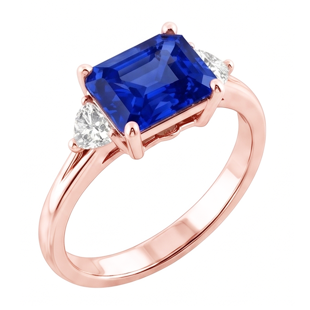 Bague Saphir Naturel 2.50 Carats - Or Rose 14K