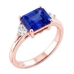 Bague Saphir Naturel 2.50 Carats - Or Rose 14K