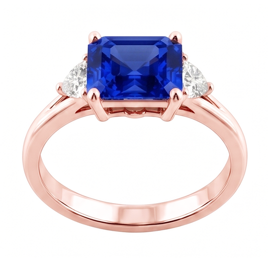 Bague Saphir Naturel 2.50 Carats - Or Rose 14K