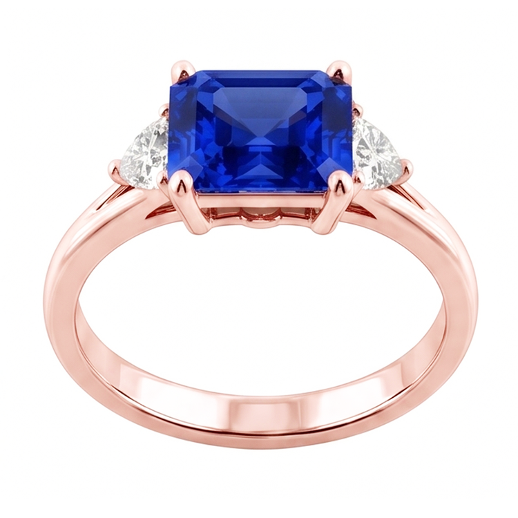 Bague Saphir Naturel 2.50 Carats - Or Rose 14K