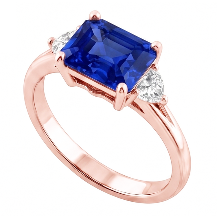 Bague Saphir Naturel 2.50 Carats - Or Rose 14K