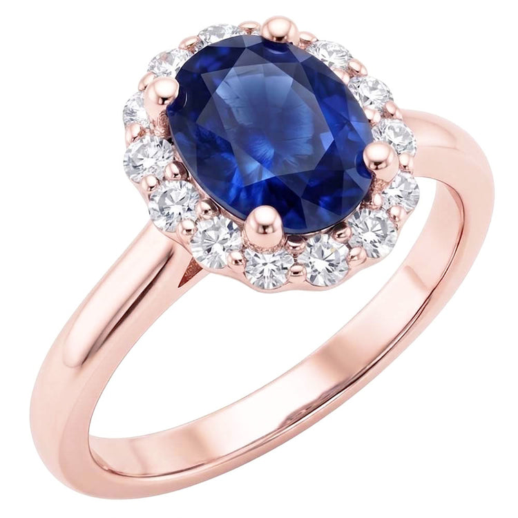 Bague Saphir Naturel 3.50 Carats - Or Rose 14K