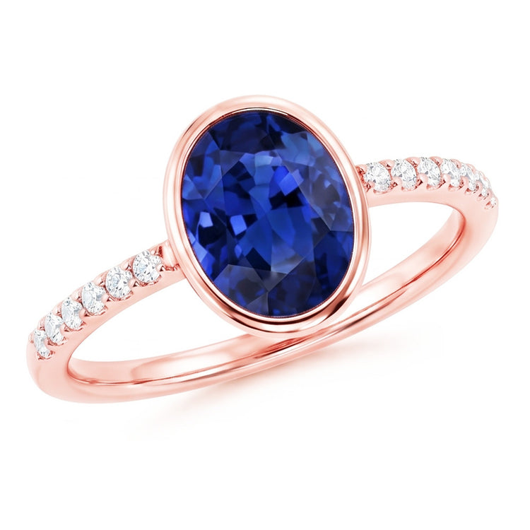 Bague Saphir Naturel 3.50 Carats - Or Rose 14K