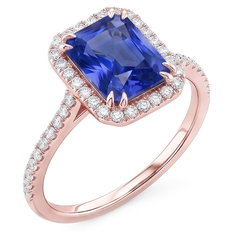 Bague Saphir Naturel 3.50 Carats - Or Rose 14K