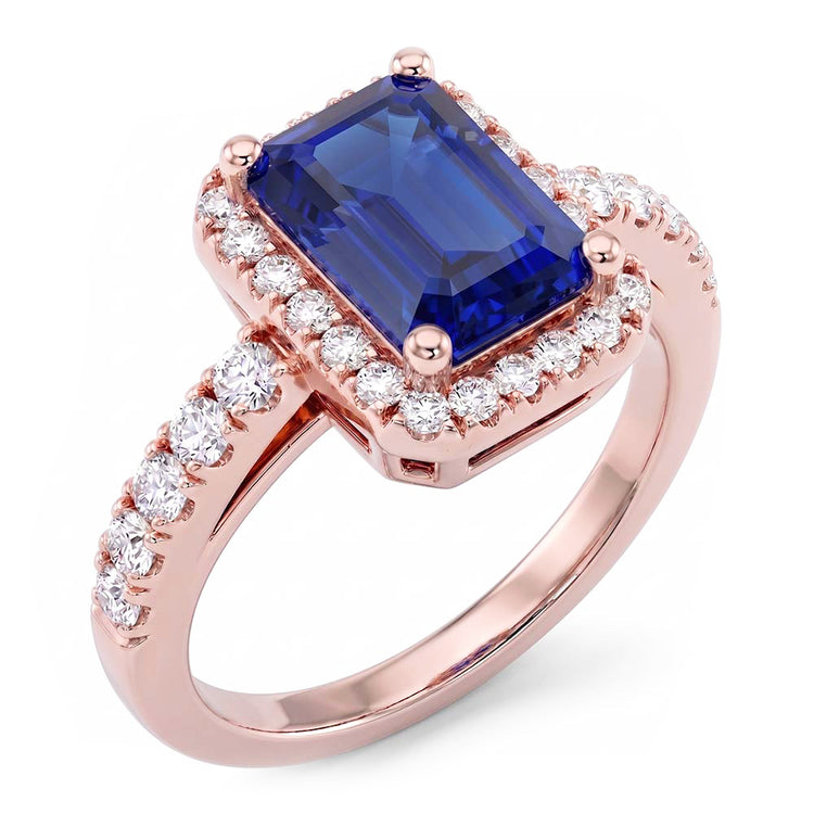 Bague Saphir Naturel 3.50 Carats - Or Rose 14K