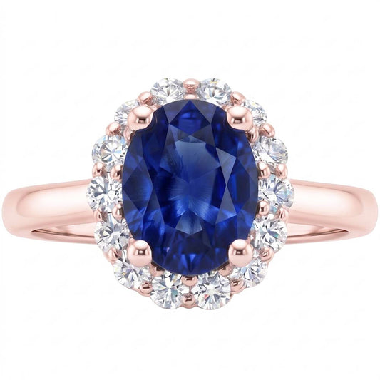 Bague Saphir Naturel 3.50 Carats - Or Rose 14K
