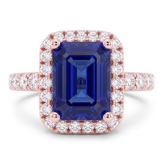 Bague Saphir Naturel 3.50 Carats - Or Rose 14K
