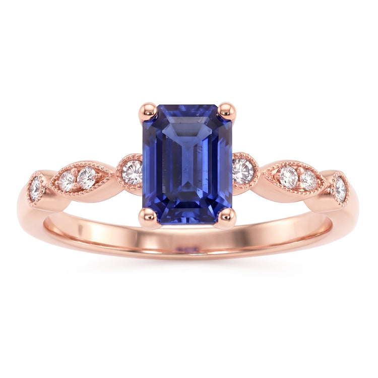 Bague Saphir Naturel 3.50 Carats - Or Rose 14K