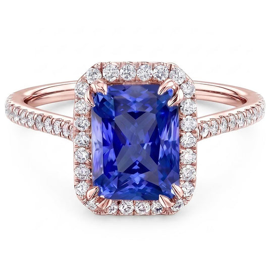 Bague Saphir Naturel 3.50 Carats - Or Rose 14K