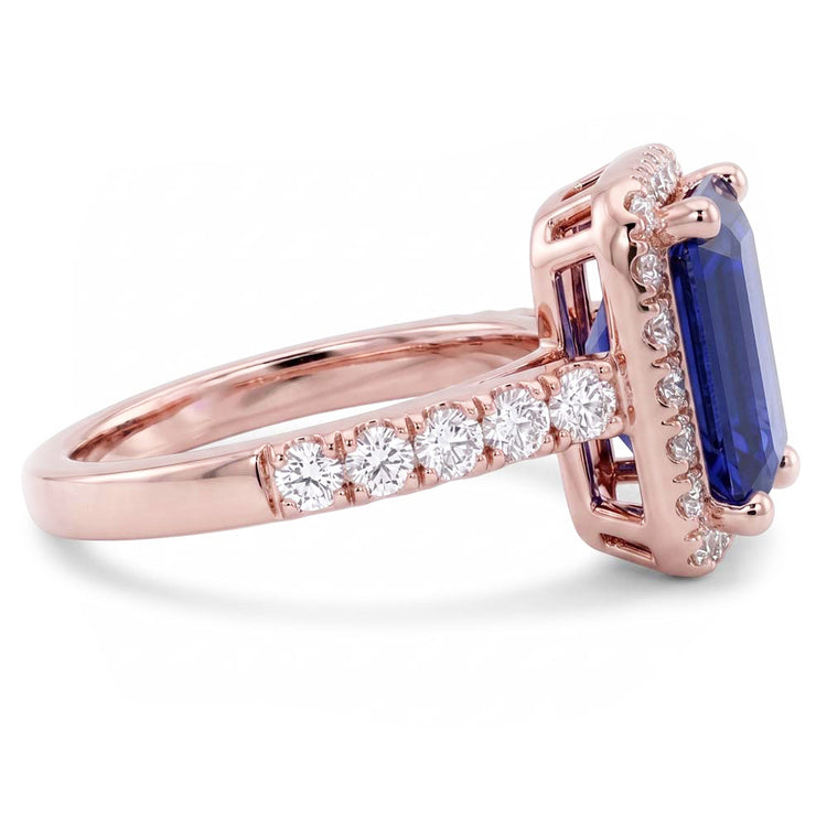 Bague Saphir Naturel 3.50 Carats - Or Rose 14K