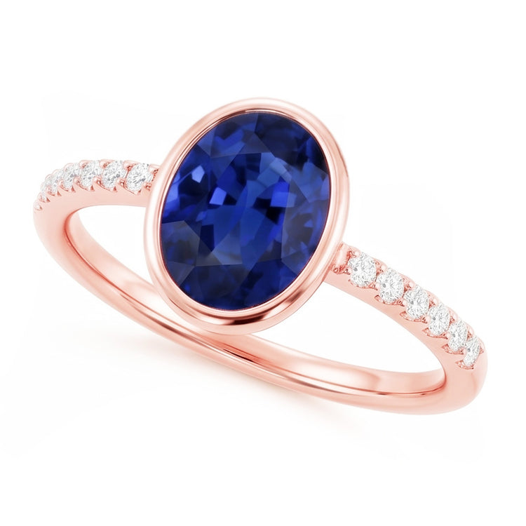 Bague Saphir Naturel 3.50 Carats - Or Rose 14K