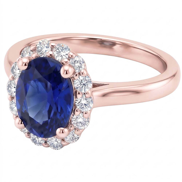 Bague Saphir Naturel 3.50 Carats - Or Rose 14K