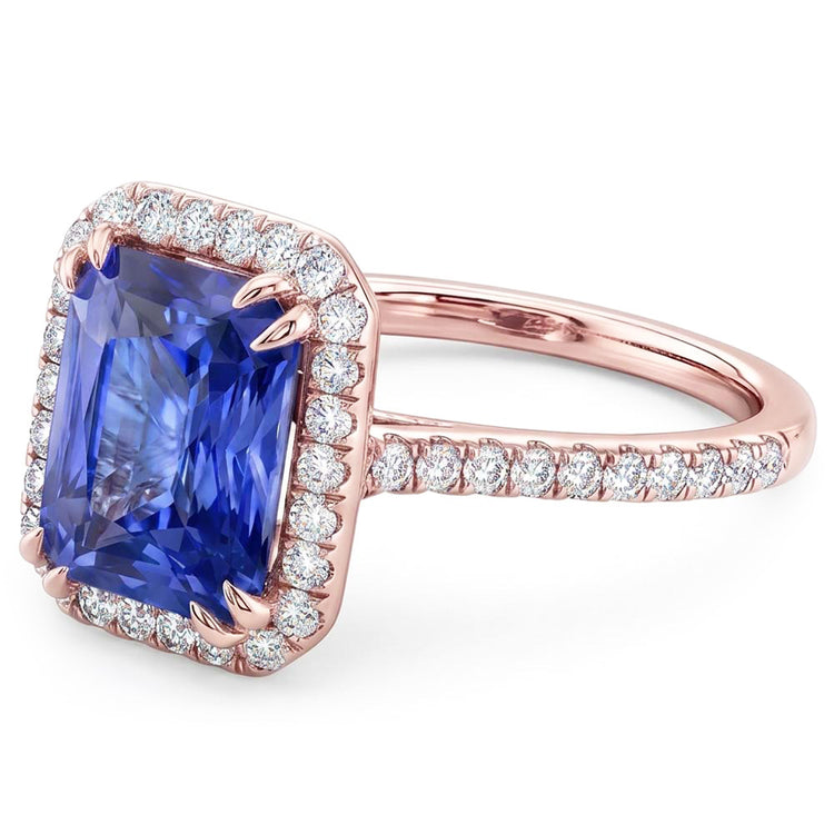 Bague Saphir Naturel 3.50 Carats - Or Rose 14K