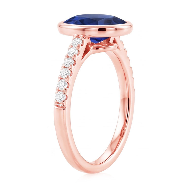 Bague Saphir Naturel 3.50 Carats - Or Rose 14K