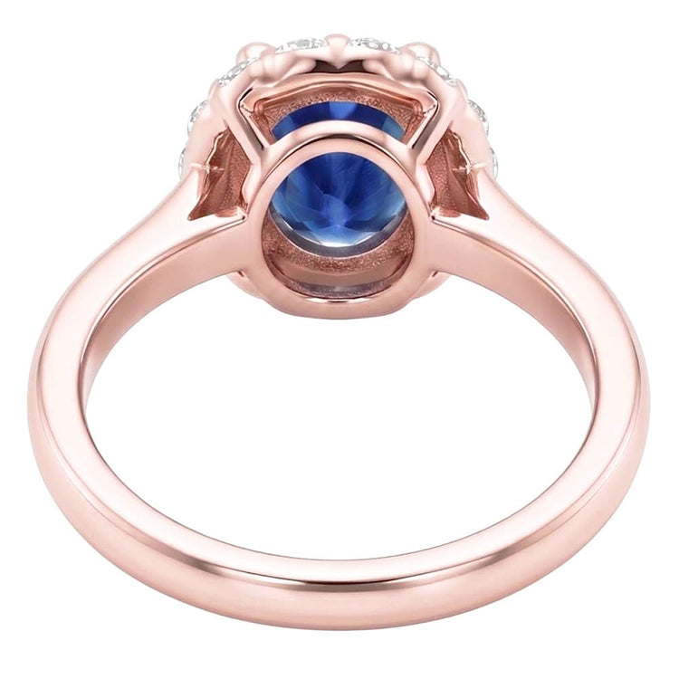 Bague Saphir Naturel 3.50 Carats - Or Rose 14K