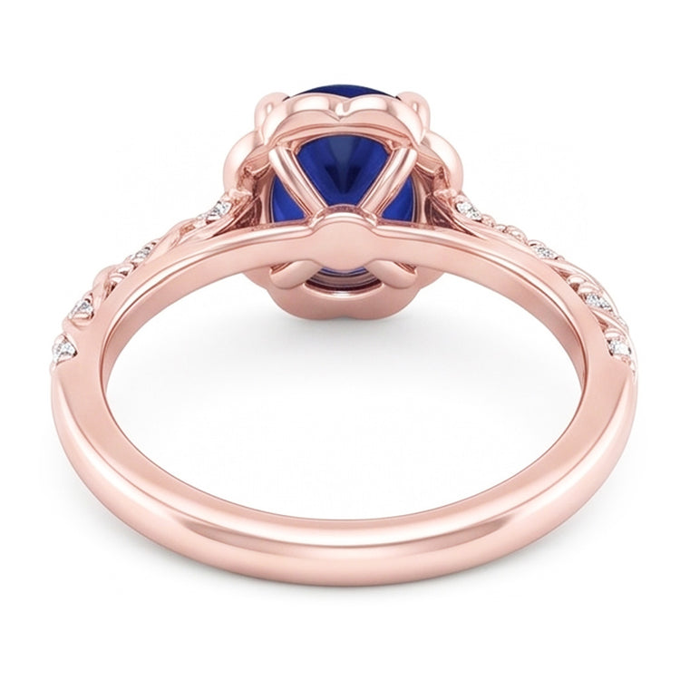 Bague Saphir Naturel 3.50 Carats - Or Rose 14K
