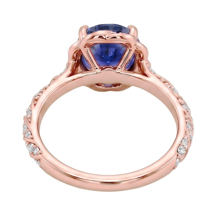 Bague Saphir Naturel 3.50 Carats - Or Rose 14K