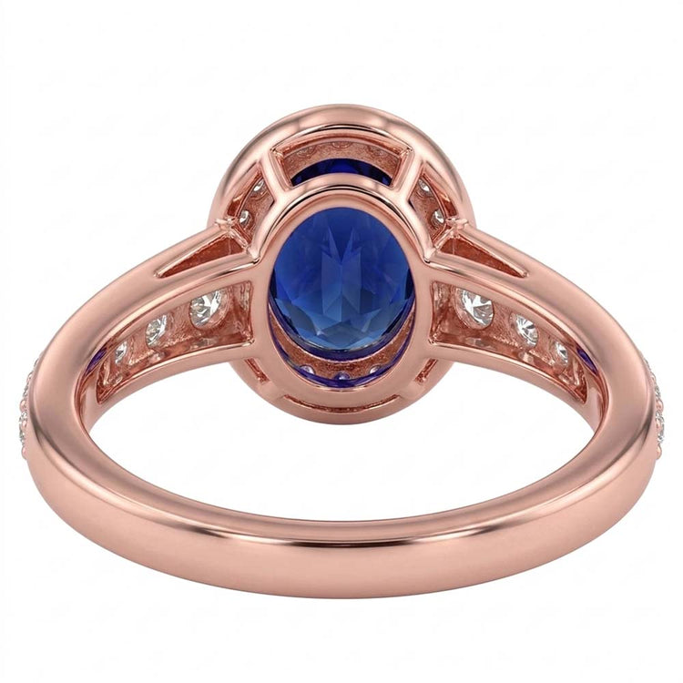 Bague Saphir Naturel 3.50 Carats - Or Rose 14K