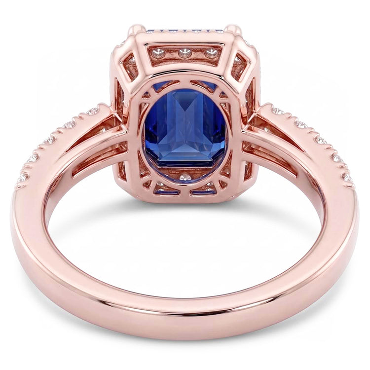 Bague Saphir Naturel 3.50 Carats - Or Rose 14K