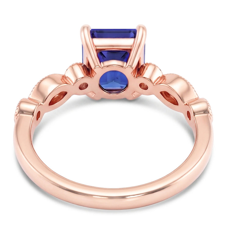 Bague Saphir Naturel 3.50 Carats - Or Rose 14K
