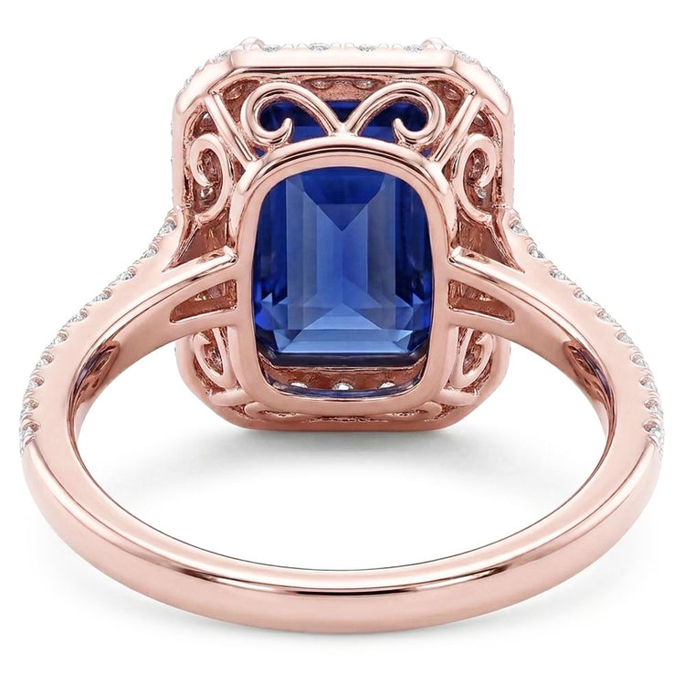 Bague Saphir Naturel 3.50 Carats - Or Rose 14K
