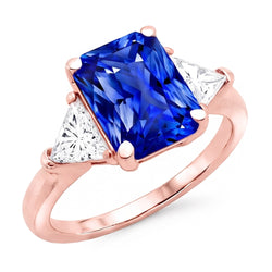 Bague Saphir Naturel 3 Carats - Or Rose 14K