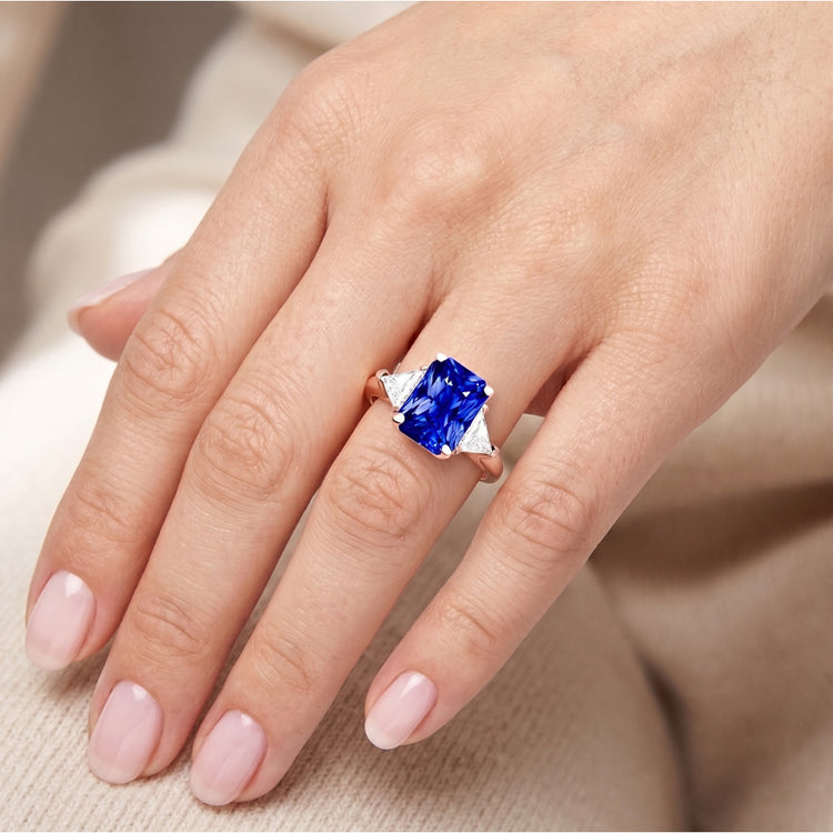 Bague Saphir Naturel 3 Carats - Or Rose 14K