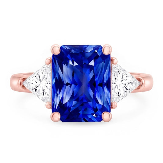 Bague Saphir Naturel 3 Carats - Or Rose 14K