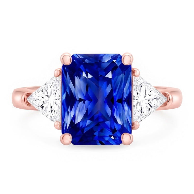 Bague Saphir Naturel 3 Carats - Or Rose 14K
