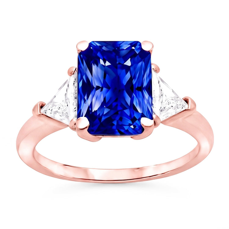 Bague Saphir Naturel 3 Carats - Or Rose 14K