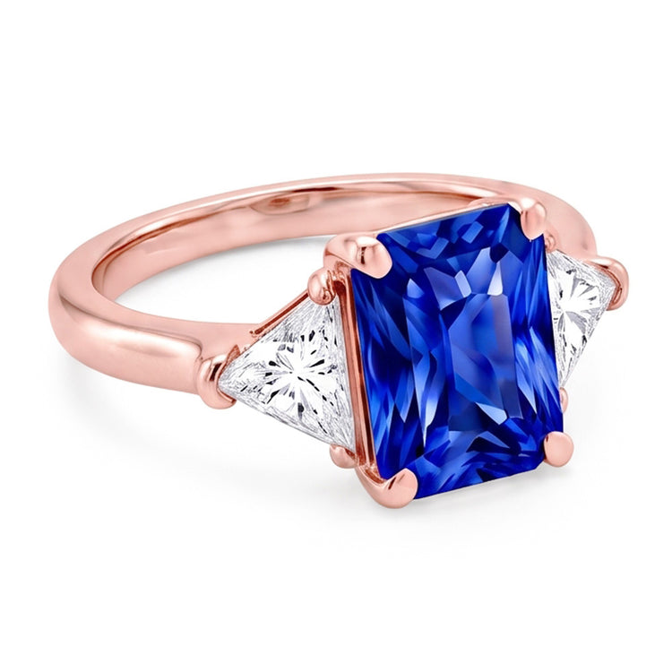 Bague Saphir Naturel 3 Carats - Or Rose 14K