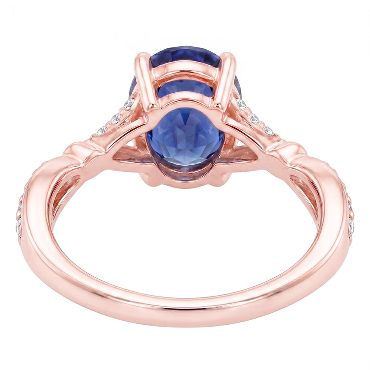Bague Saphir Naturel 3 Carats - Or Rose 14K