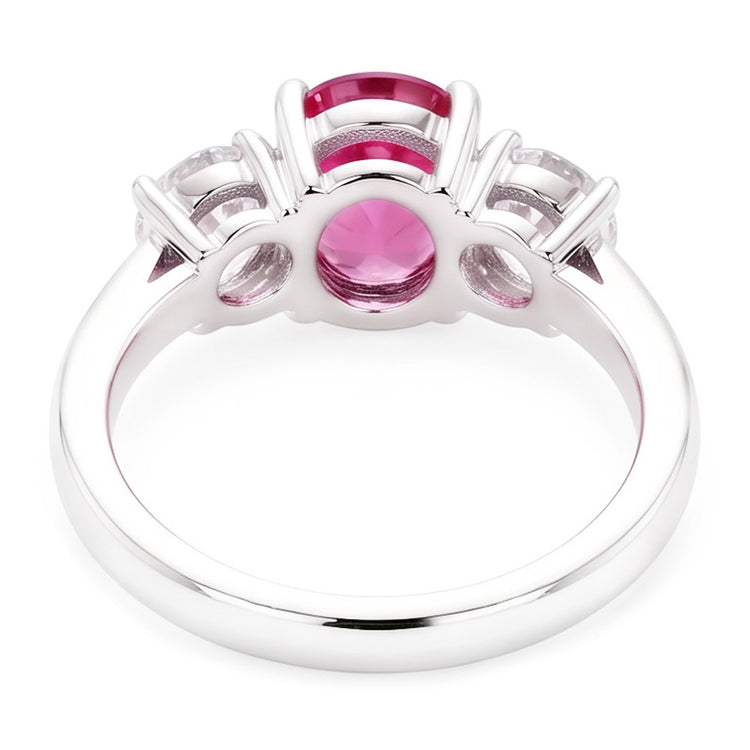 Bague Saphir Naturel 4 Carats - Or Blanc 14K